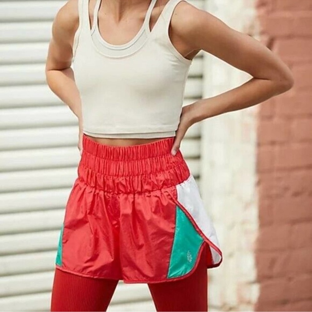 NWT Free People FP Movement Way Home High Rise Shorts Christmas Holiday Size M